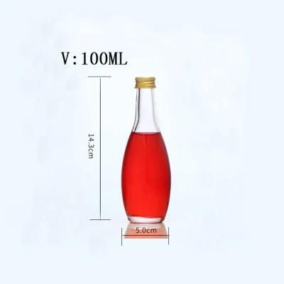 50ml 100L Mini Glass Alcohol Bottle for Liquor with Aluminum Screw Cap Wine Bottle