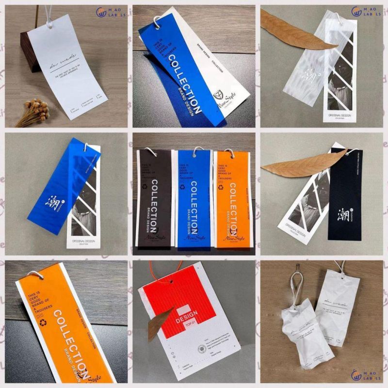 Free Sample High Quality Garment Hang Tag for Clothing, Swing Tag in Garment Tags