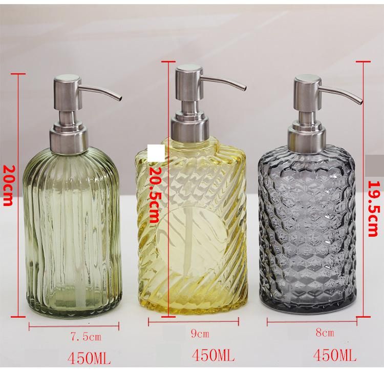 Buy Hand Sanitizer Bottle in Glass for Alcohol with Pump Head