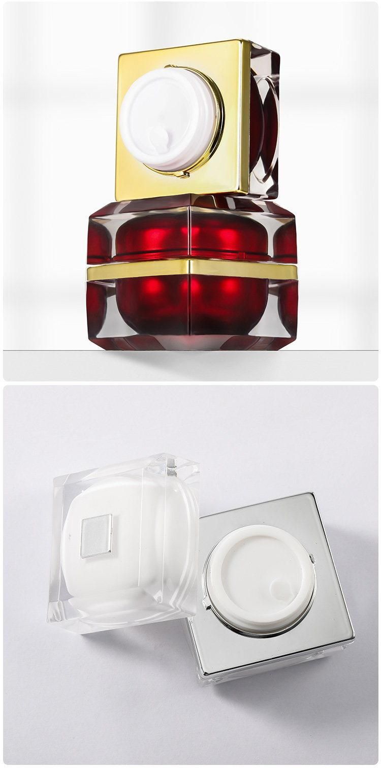 5g 10g Empty Luxury Square Plastic Jar for Skincare