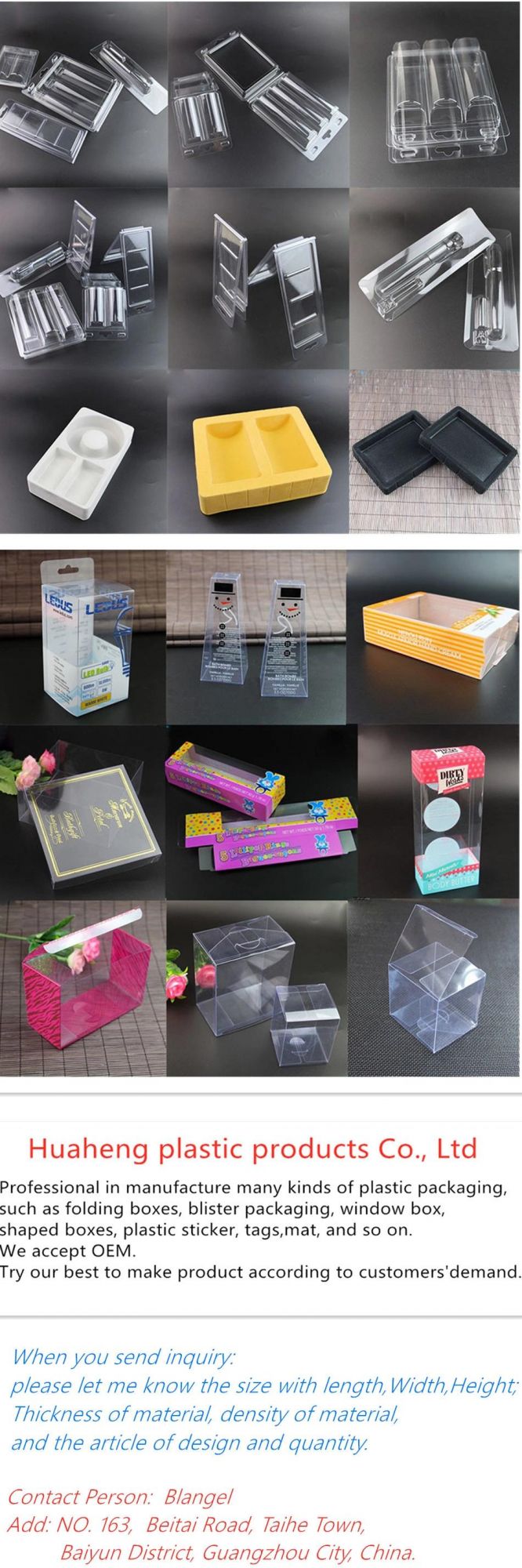 Plastic OEM Printing Creative Promotion Gift Packaging Packing Folding Boxes