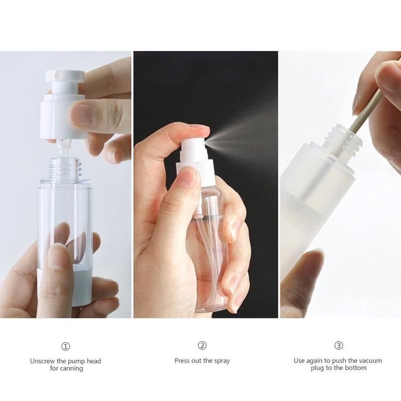 in Stock! 15ml Airless Cosmetic Lotion Bottle with Flat Sprayer Nozzle Mist Sprayer