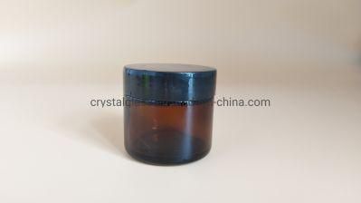 20g 30g 50g 100g Amber Glass Cosmetic Cream Jar Packaging Container with Plastic Caps