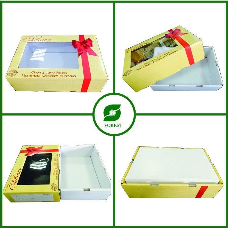 Glossy Printing Paper Cherry Carton with Transparent Window