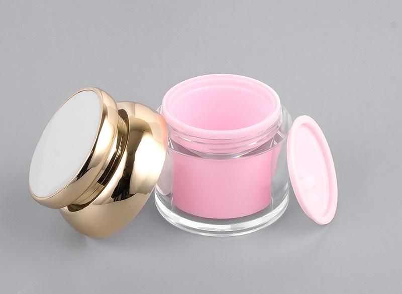 in Stock Pink Silver Hot Sale 30g 50g Luxury Cream Jar Cosmetic Plastic Acrylic Jar Container