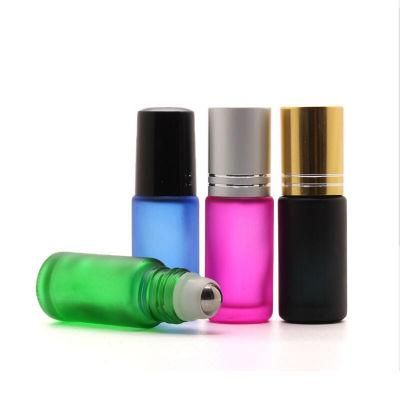 Thick Glass Empty Roll on Bottle 5ml Colored Matte Finish