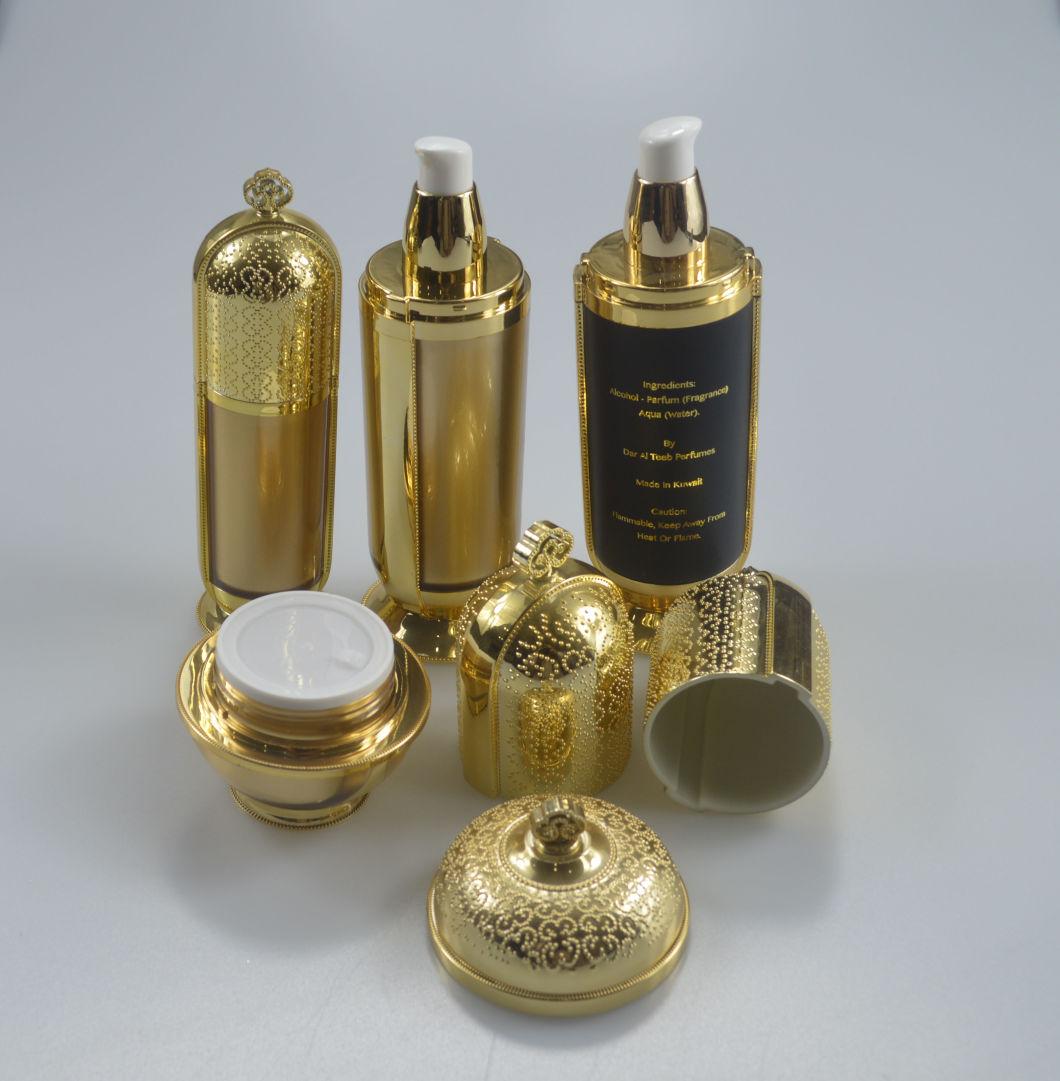 Gold Acrylic Lotion Bottle for Cosmetic Packaging