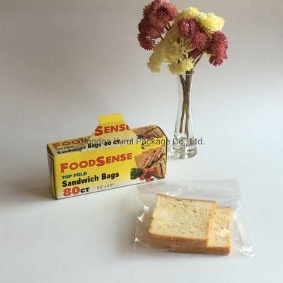 Easy Open Frozen Fold Top Sandwich Food Storage Packaging Polythene Bag