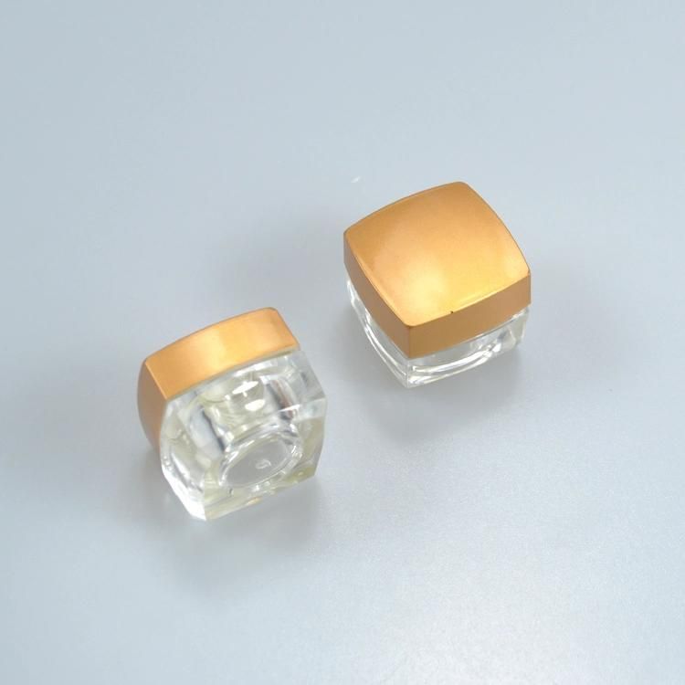 10g Acrylic Cream Plastic Square Jar for Cosmetic Eye Shadow and Blush Highlights