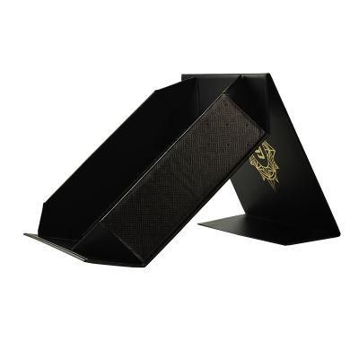 Custom Logo Large Black Magnetic Folding Packaging Gift Box for Packing