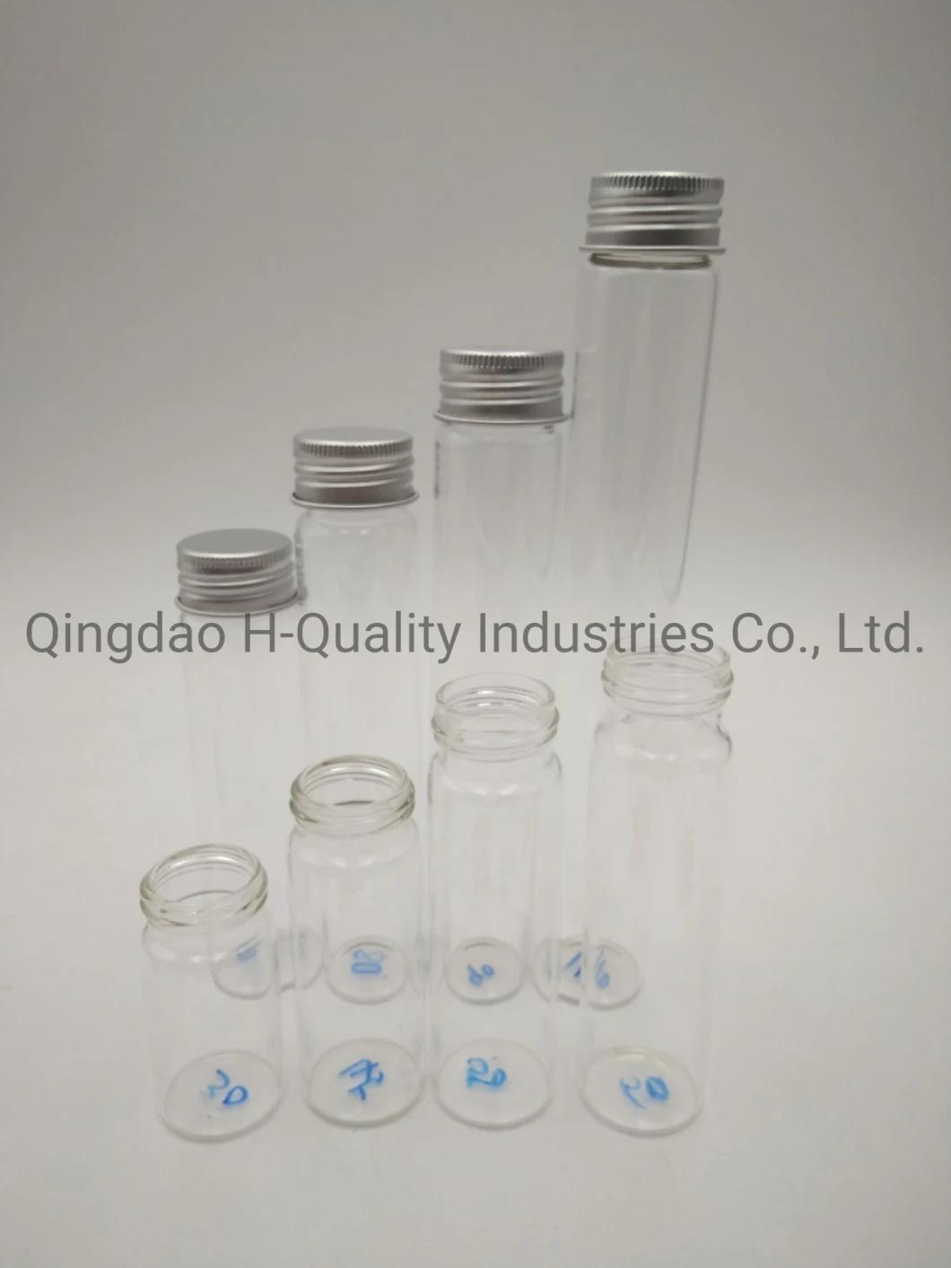 High Borosilicate Glass Tube-Type Bottle/Gift Advertising Bottle/Dried Fruit Bottle/Ready-to-Eat Food Bottle with Aluminum Caps