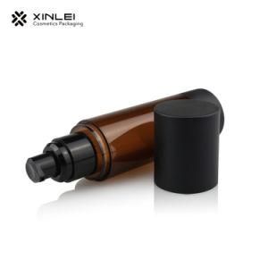 100ml 3.5oz Cylinder Shape Amber Color Plastic Cosmetic Airless Bottle