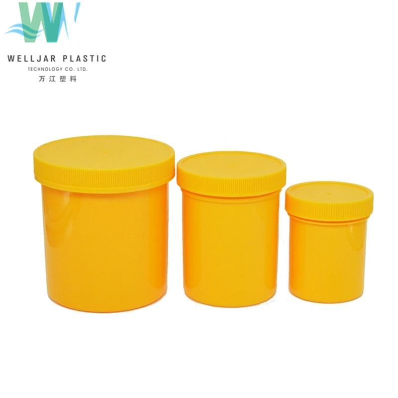 Plastic Packaging 200g Yellow Round PP Plastic Jar