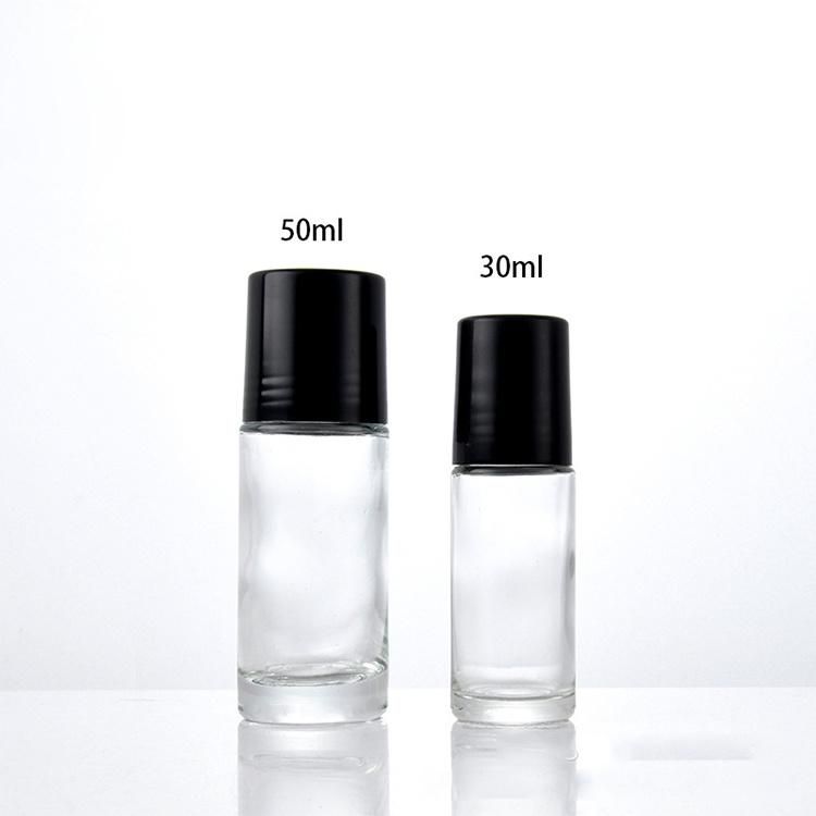 Frosted Empty Glass Perfume Essential Oil 10ml 30ml 50ml Roll on Glass Bottle with Black Cap