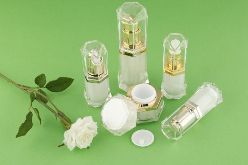 10g Double Wall White Plastic Cream Jar and 10ml 20ml Toner Bottle Set for Skin Care