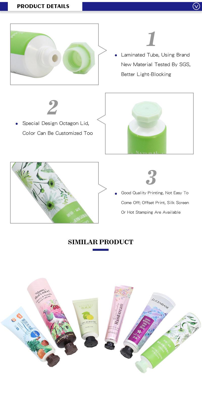 Skincare Packaging Plastic Squeeze 30ml 50ml Cosmetic Laminated Aluminum Tube for Hand Cream