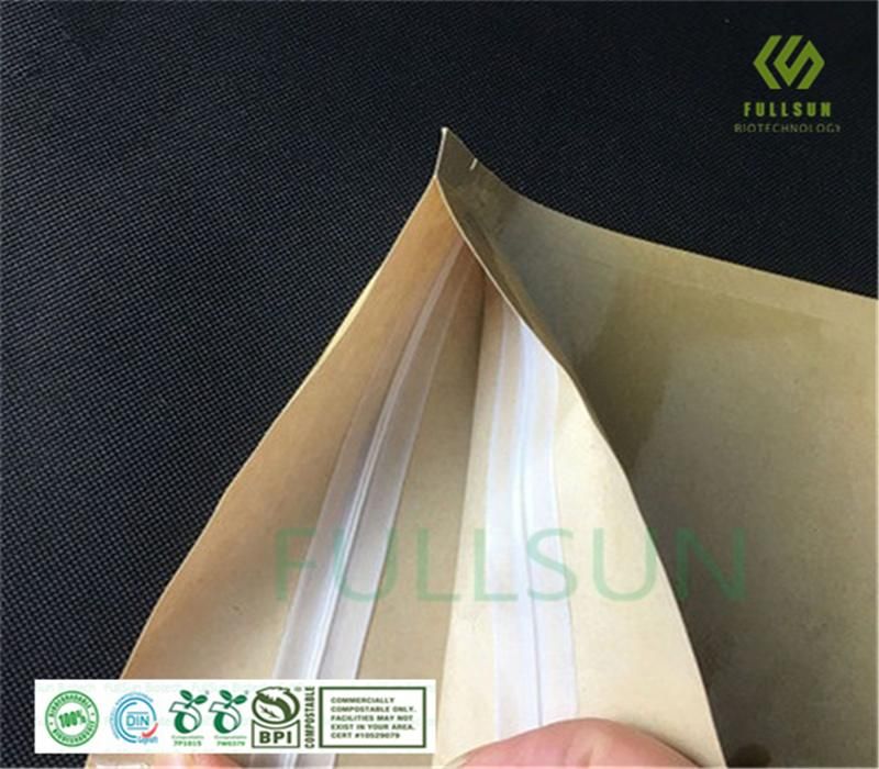 100% Biodegradable Kraft Paper Bag Cover PLA Film Packaging Plastic Bag