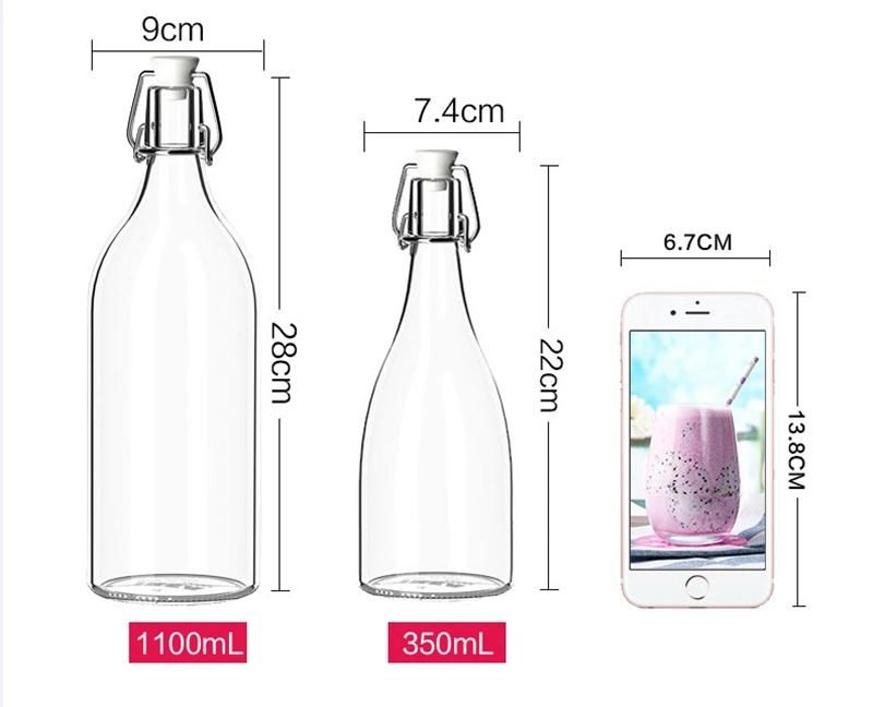 500ml Glass Juice Packaging Bottle with Swing Clip Cap