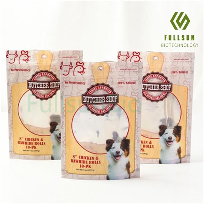 Plastic Food Packaging Bag Coffee Candy Pet Snack 3 Sides-Sealed Recyclable Clear Window Compound Plastic Bags