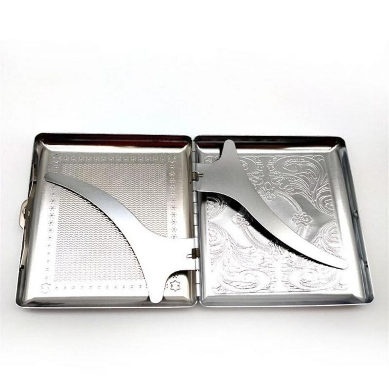 Metal Retro Cigarette Moist Keeping Compartmented Case