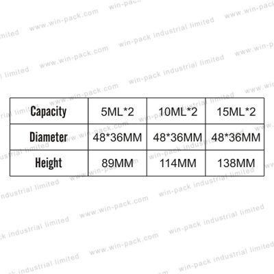 Luxury Empty Double Chamber Airless Bottle Packaging 10ml 20ml 30ml