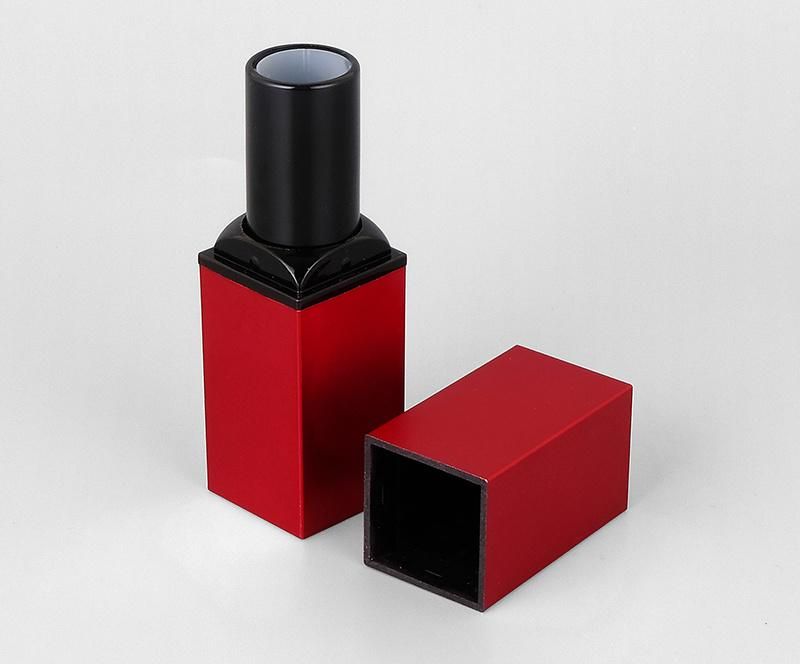 High Quality Cosmetic Square Red Custom Logo Magnetic Lipstick Tubes Packaging