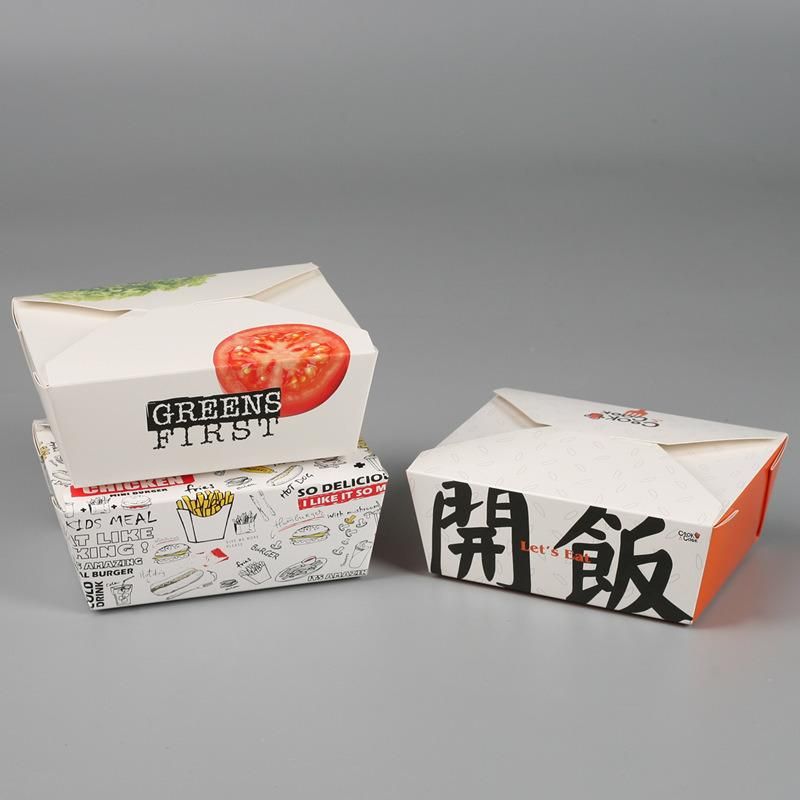 Disposable Printing Foldable Take Away Chinese Food Packing Box