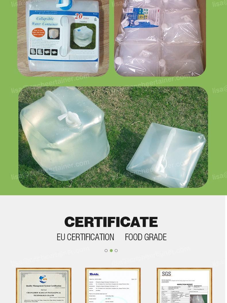 Eco-Friendly Water Tank Cubitainer Plastic Packaging for Relief Supplies