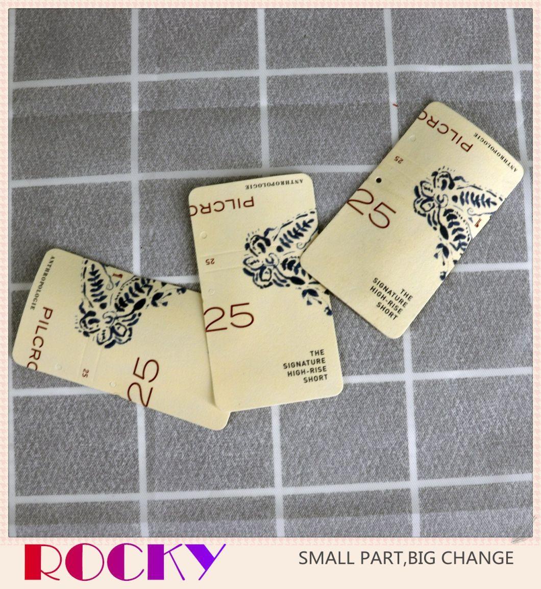 Swing Tag Garment Paper Hangtag, China Clothing Hang Tag, Garment Price Tag