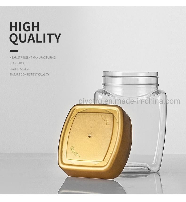 420ml Clear Square Shape Plastic Bottle for Food Storage