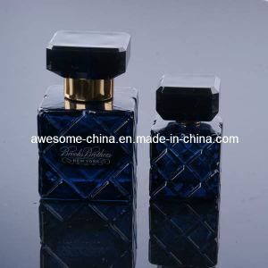 Classic Dark Blue Square Glass Bottle