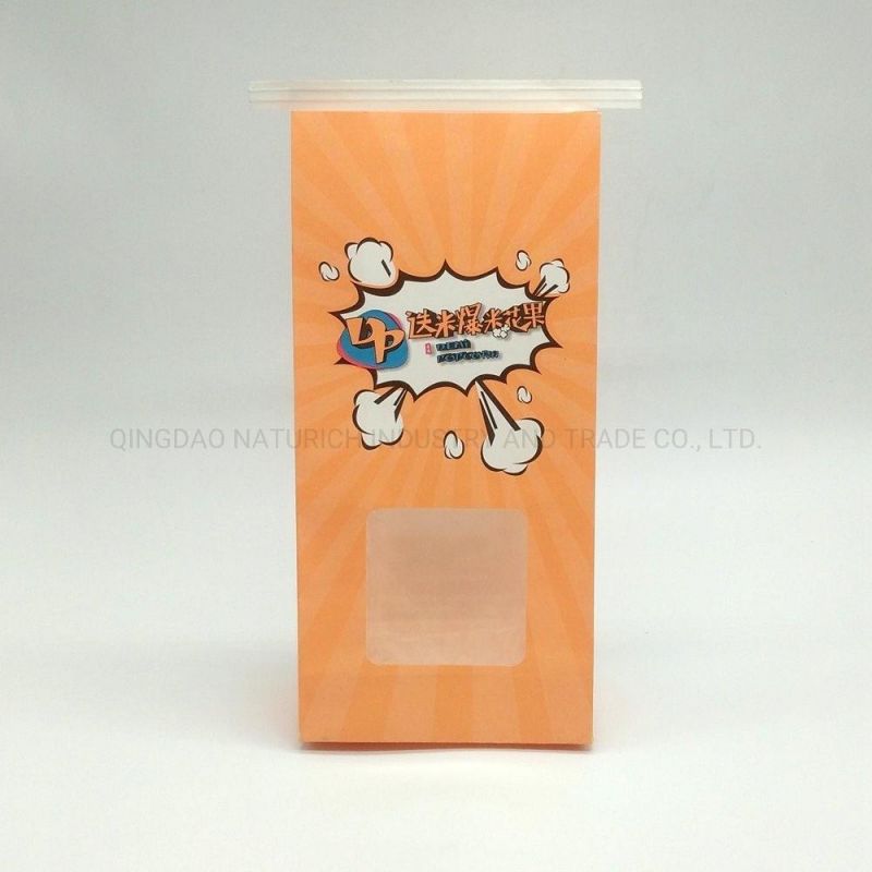 Popcorn Paper Bag with Clear Window Kraft Paper Dessert Bags with Clear Window