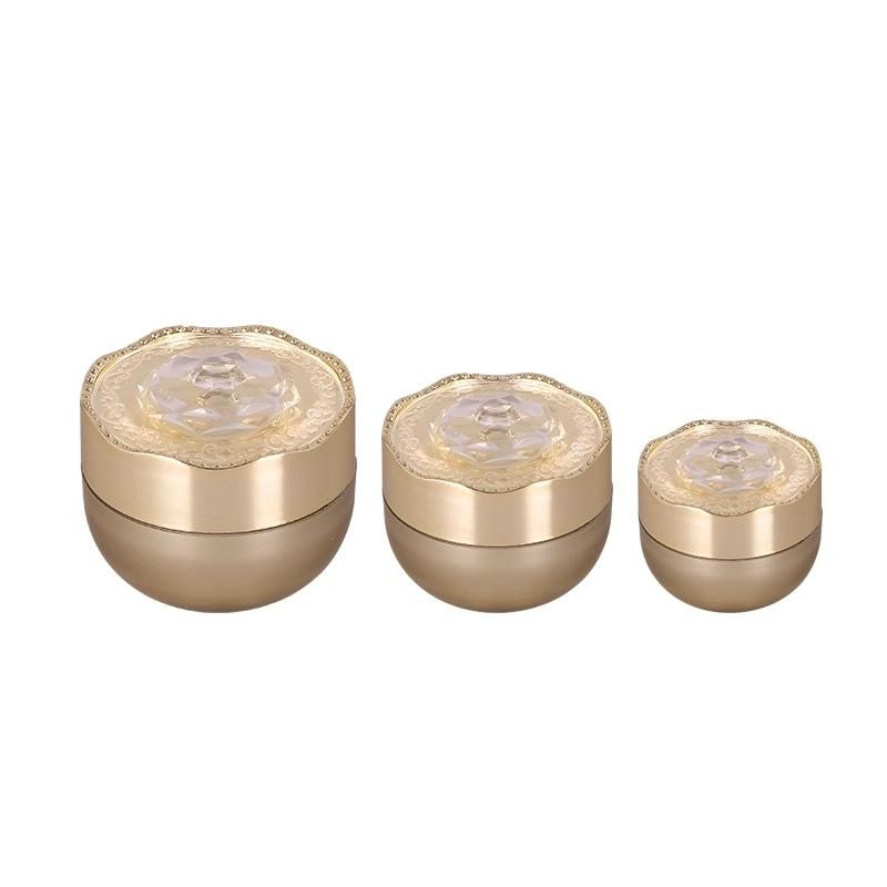 New Design 10g 15g 50g Gold Acrylic High-End Plastic Jar Cosmetic Packaging for Skin Care