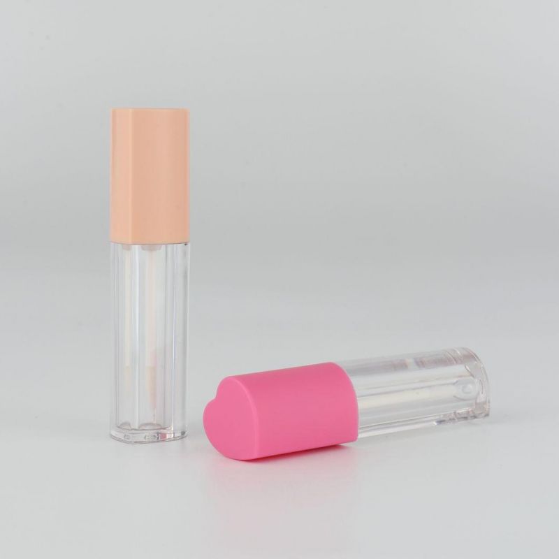 Cute Heart Shape Pink Empty Lipgloss Liptint Bottle Packaging Containers Wand Tube Cosmetic Custom Lip Gloss Tube