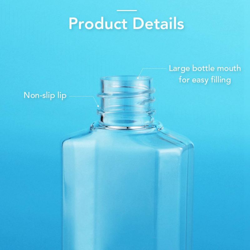 60ml Transparent Pet Plastic Clear Empty Hand Soap Gel Bottle (B007-1)