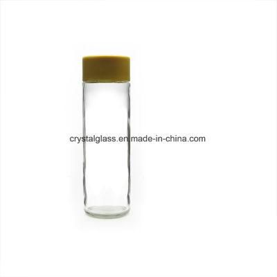 500ml Voss Shaped Round Cylinder Mineral Water Glass Bottle with Screw Plastic Cap 800ml