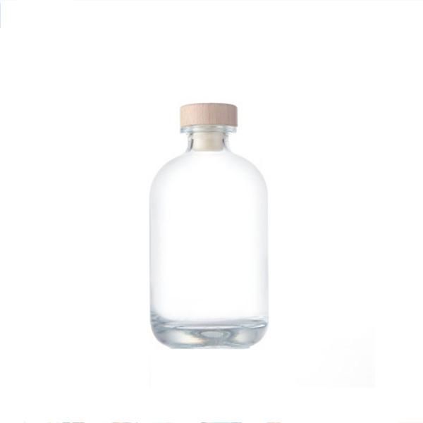 250ml 350ml 500ml Round Short Beverage Juice Water Whiskey Glass Bottle with Cork