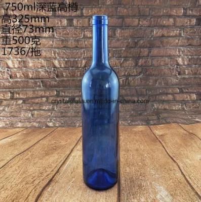 Glass Bordeaux Shaped Rounded Top Wine Bottles - 750 M