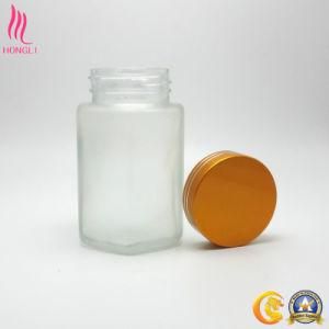 Hexagonal Glass Jar with Golden Aluminum Cap