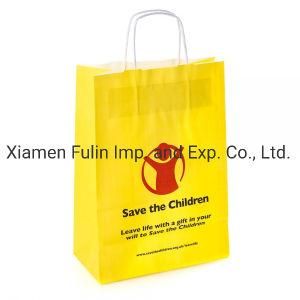 Wholesale Cheep Yellow Kraft Paper Packaging Bag with Twisted Handle