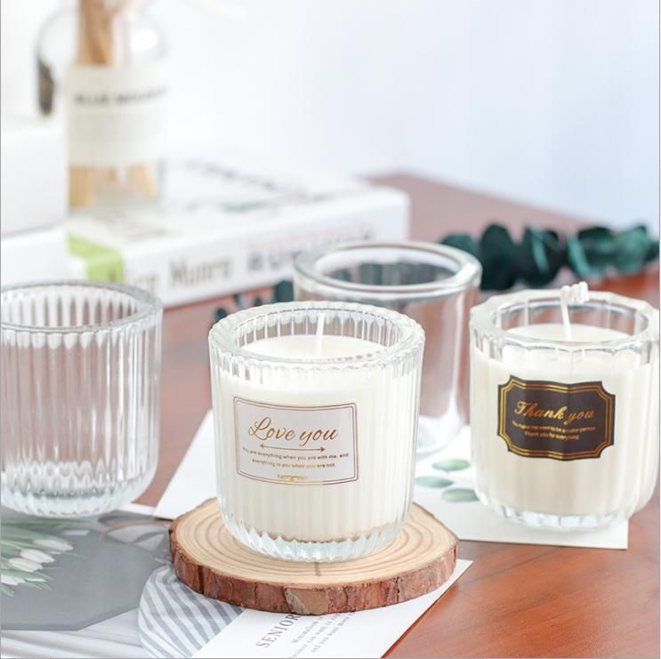 Transparent Aromatherapy Candle Holder Pattern Transparent Candle Glass Can