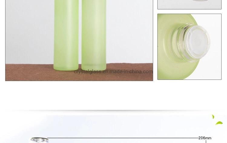 Empty Glass Green Lotion Pump Bottle for Face Cleaner