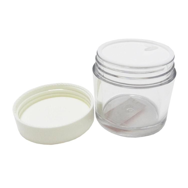 50g Clrear Plastic PS Cream Jar with Silver Lid