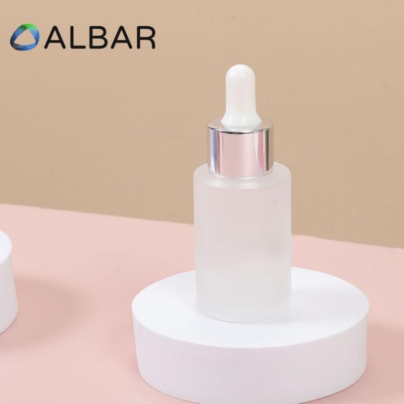 30ml 50ml Slim Clear Frosted Serum Glass Bottles for Face Care with Glass Droppers