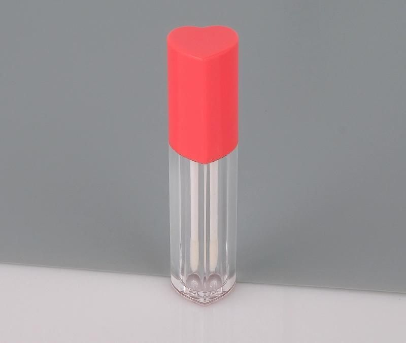 Empty Heart Lid Lipgloss Bottle Pink Lipstick Top Unique Lip Gloss Tubes Round Liptint Bottle with Applicator