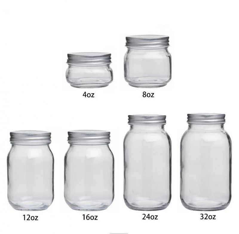 6 Oz 200ml Wide Mouth Food Storage Honey Yogurt Jam Spice Mini Canning Glass Mason Jars with Metal Lids