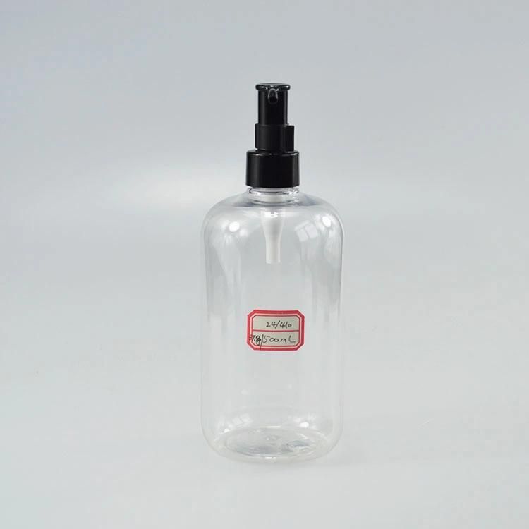 24-410 Pet Bottle 500 Ml Lotion Bottle with Pump Clear Plastic Bottle