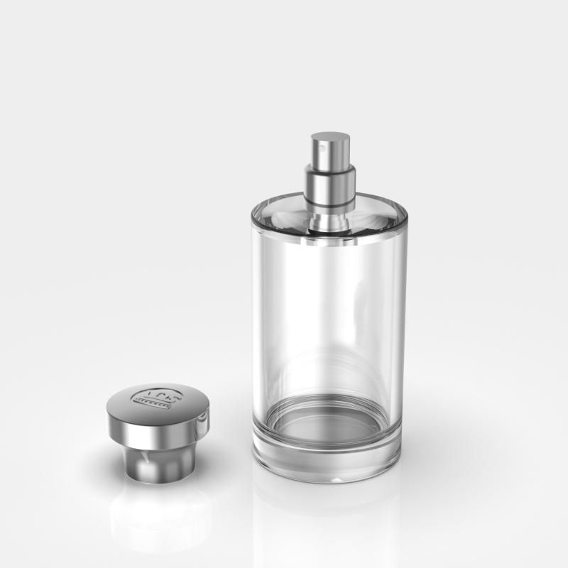 100ml Cylinder Transparent Perfume Bottle with Zamac Cap