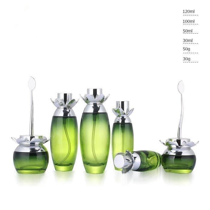 Ll28 Bottle Cream Cosmetic, Glass Travel Bottle and Jars with Electroplating Have Stock