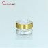 5g Plastic Empty Clear Cream Glitter Jar with Gold Lid